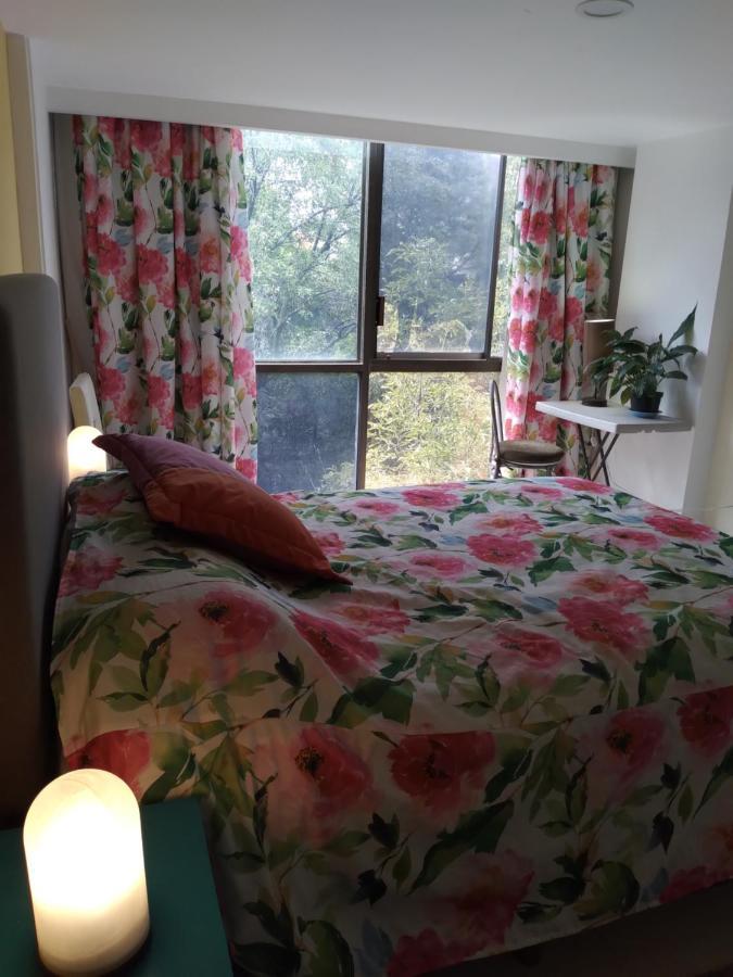 Charming Sunny Bedroom Overlooking Beautiful Amsterdam Avenue In Best Condesa Area Mexico By Eksteriør billede
